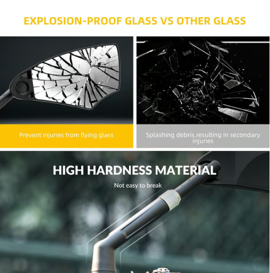 Ρυθμιζόμενος 360° καθρέφτης ποδηλάτου με τιμόνι και αντιθαμβωτικό γυαλί